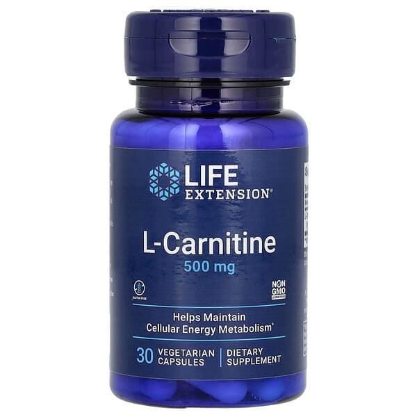 Life Extension, L-肉堿，500 毫克，30 粒素食膠囊