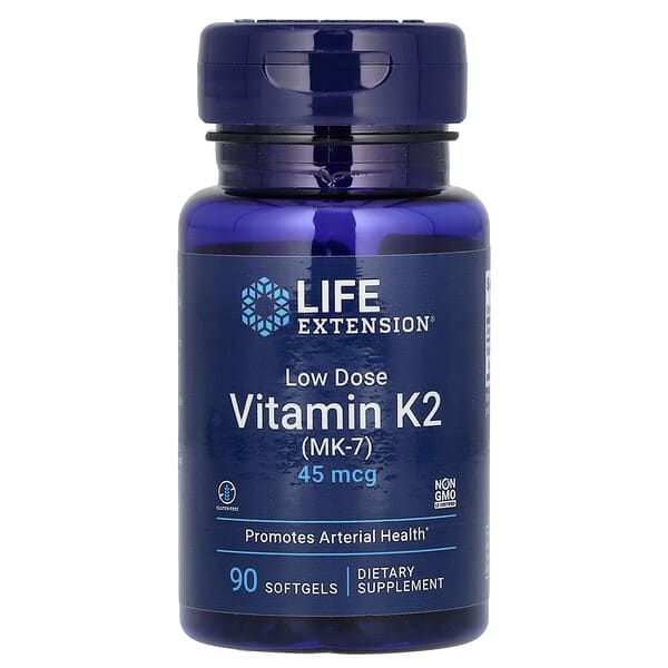 Life Extension, 低劑量維生素K2（MK-7）,45微克，90粒軟膠囊