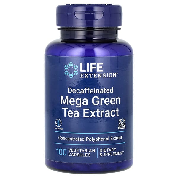 Life Extension, 超級綠茶提取物，脫因，725 毫克，100 粒素食膠囊