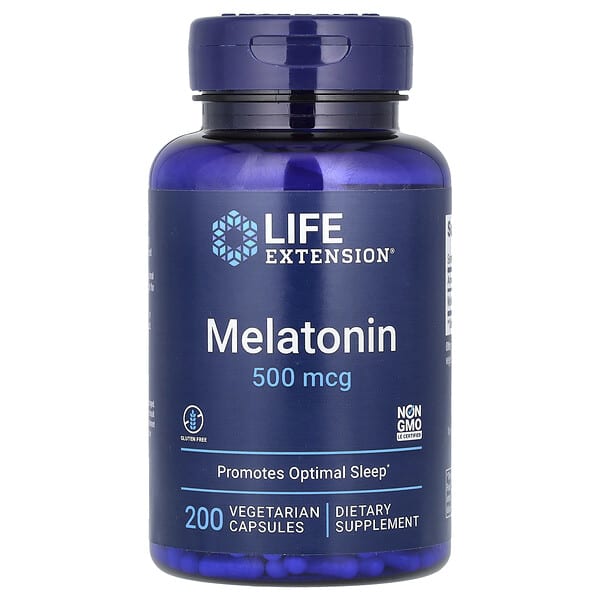 Life Extension, 褪黑素，500 微克，200 粒素食膠囊