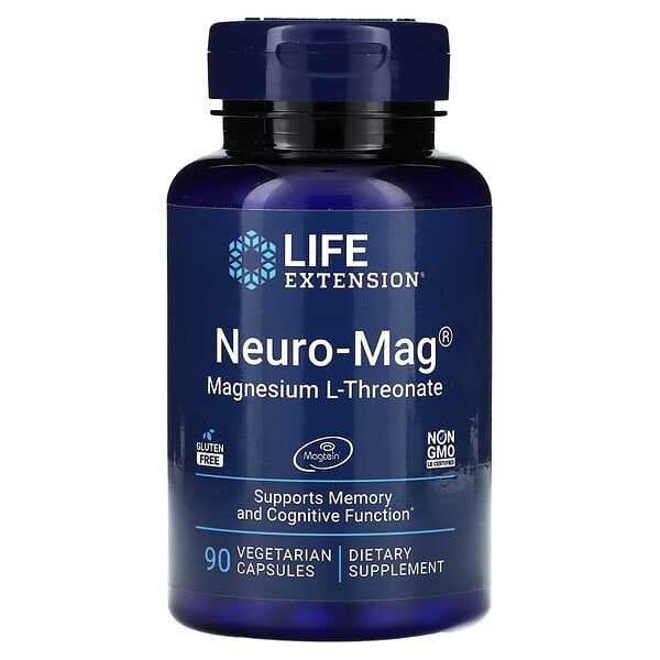 Life Extension, Neuro-Mag，L-蘇氨酸鎂，144 毫克，90 粒素食膠囊（每粒膠囊 48 毫克）