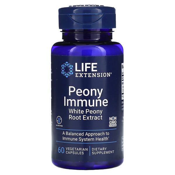 Life Extension, Peony Immune，600 毫克，60 粒素食膠囊