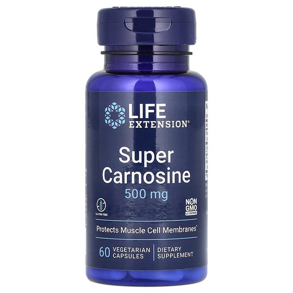 Life Extension, 超級肌肽，500 毫克，60 粒素食膠囊