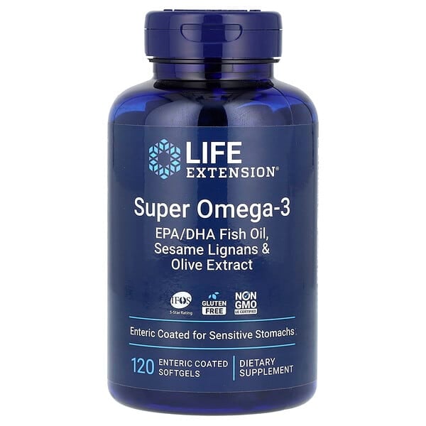 Life Extension, 超級 Omega-3 EPA/DHA 魚油，120 粒腸溶包衣軟凝膠