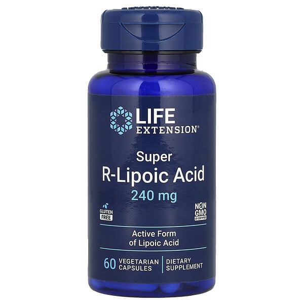 Life Extension, 超級右旋硫辛酸，240 毫克，60 粒素食膠囊