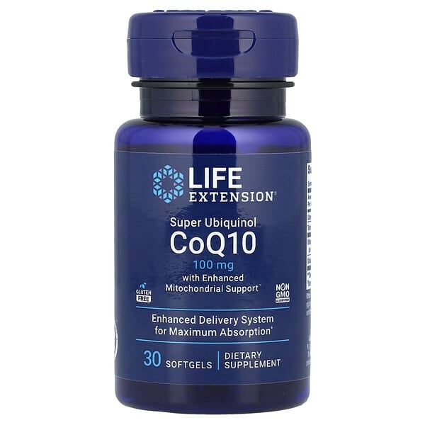 Life Extension, 具有加強型線粒體幫助功能的超級泛醇輔酶Q10，100毫克，30粒軟膠囊