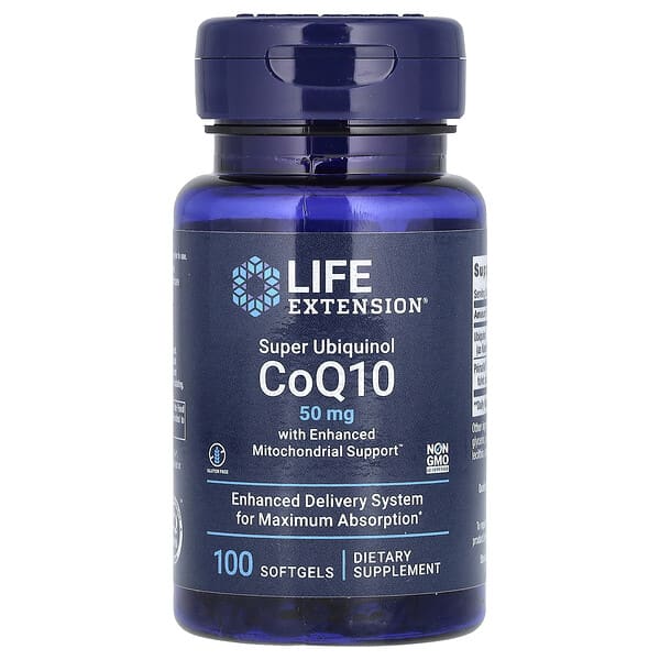 Life Extension, 超級輔酶 CoQ 10，含有加強的線粒體幫助，50毫克，100粒軟膠囊