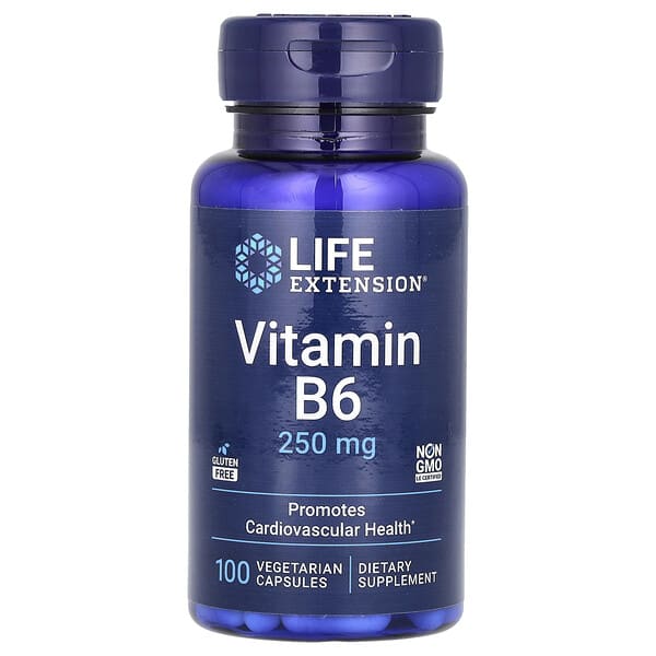 Life Extension, 維生素 B6，250 毫克，100 粒素食膠囊
