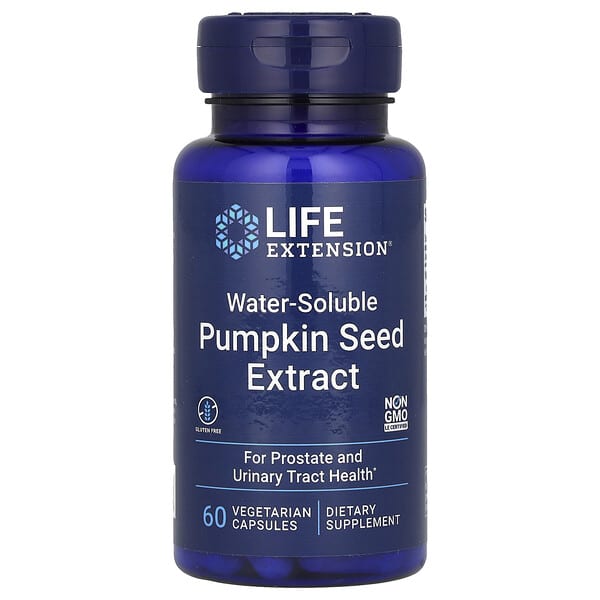 Life Extension, 水溶性南瓜籽提取物，262 毫克，60 粒素食膠囊