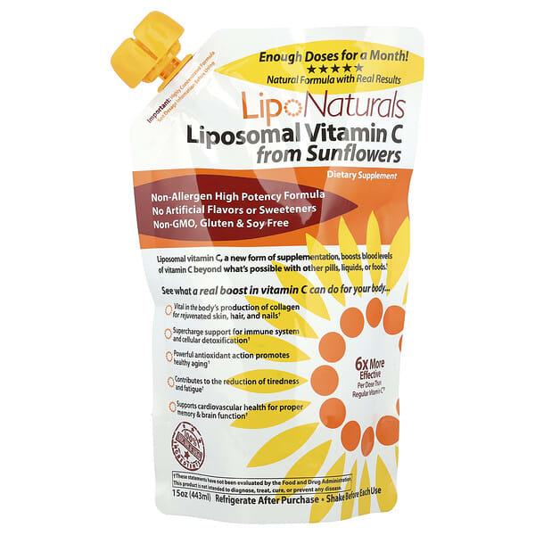Lipo Naturals, 葵花脂質體維生素 C，15 盎司（443 毫升）