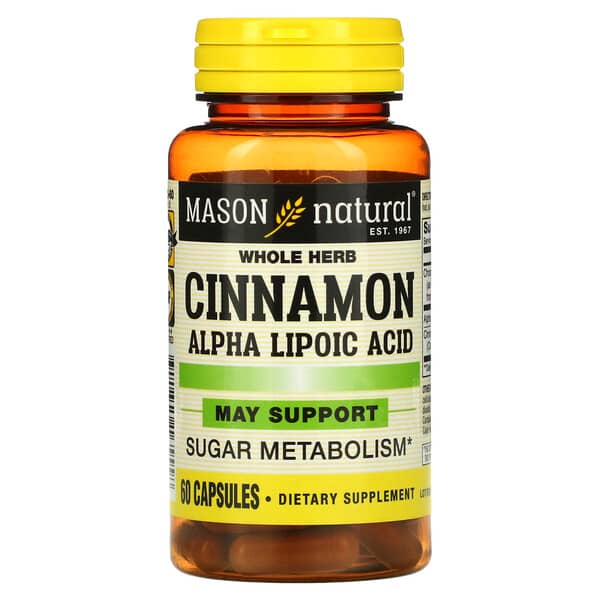Mason Natural, 肉桂 α-硫辛酸，60 l粒膠囊