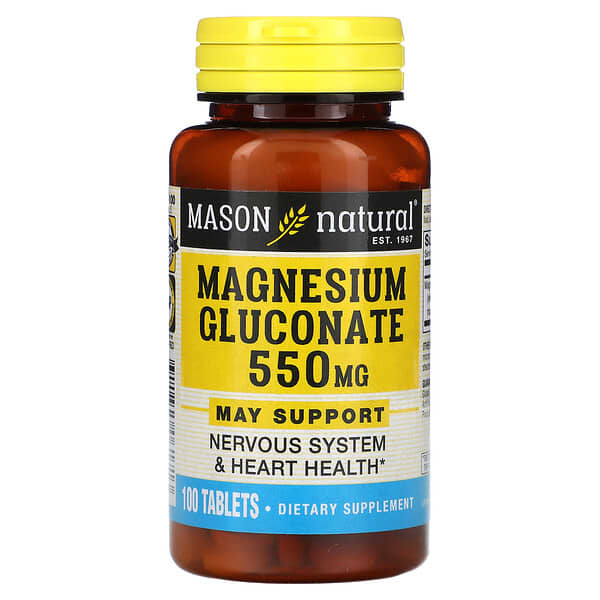 Mason Natural, 葡萄糖酸鎂,550 毫克,100 片