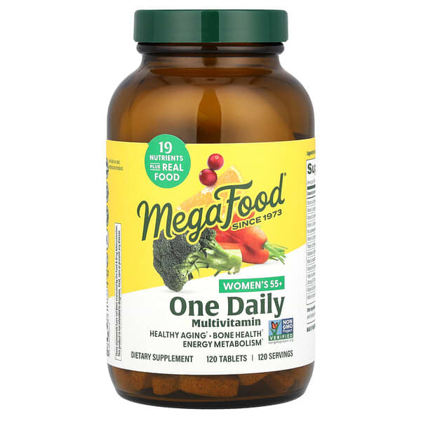 MegaFood, 55 歲以上女性，每日一片多維生素，120 片