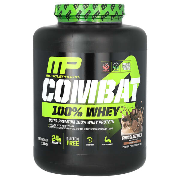 MusclePharm, Combat 全乳清蛋白,巧克力牛奶,5 磅(2278 克)