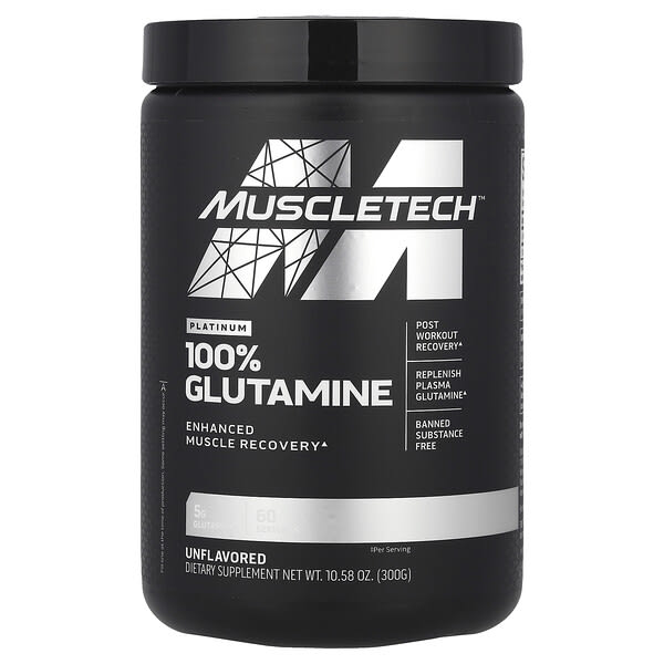 MuscleTech, Platinum 100% 穀氨醯胺，原味，10.58 盎司（300 克）