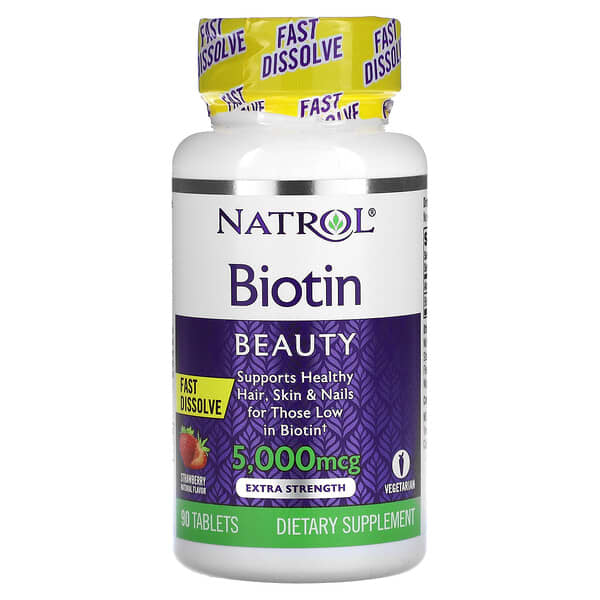 Natrol, 生物維生素,草莓味,5000微克,90片