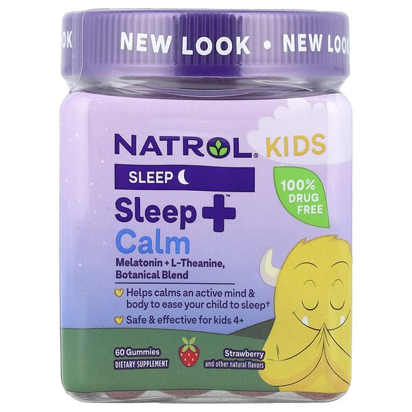 Natrol, 兒童,睡眠 +™ 舒緩軟糖,4 歲以上,草莓味,60 粒