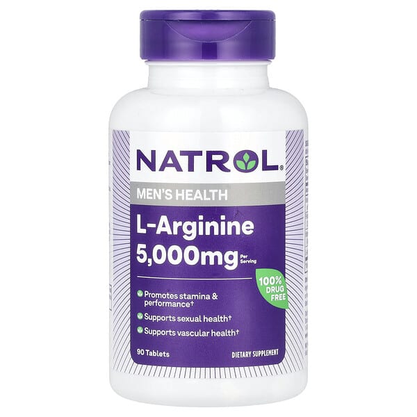 Natrol, L-精胺酸，特強型，5,000 毫克，90 片（每片 1,000 毫克）