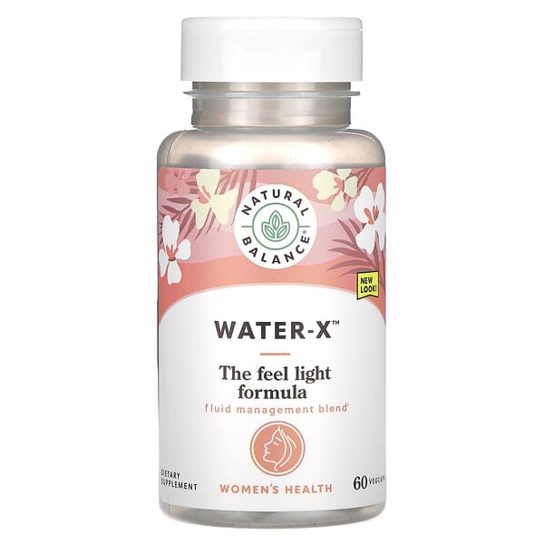 Natural Balance, Water-X，草本混合物，特強型，60 粒素食膠囊