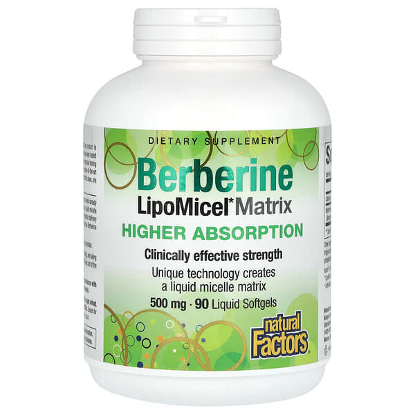 Natural Factors, Berberine LipoMicel Matrix，500 毫克，90 粒液體軟凝膠