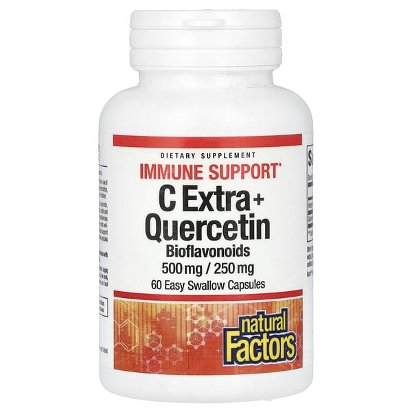 Natural Factors, C Extra + 槲皮素，機體抵抗幫助，60 粒易吞嚥膠囊