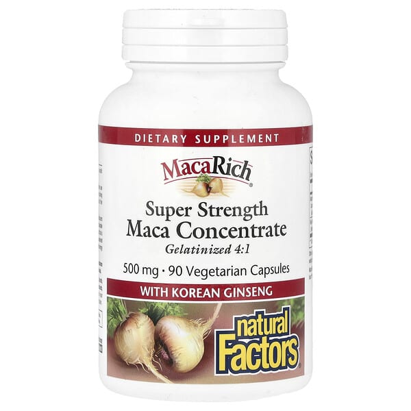 Natural Factors, Maca Rich®,含高麗人參的濃縮瑪卡,特強配方,90 粒素食膠囊