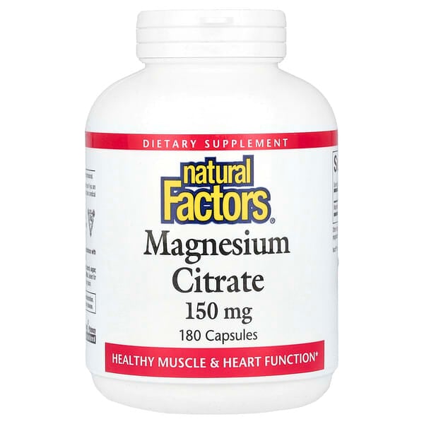 Natural Factors, 檸檬酸鎂,150 微克,180 粒膠囊