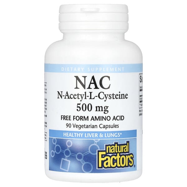 Natural Factors, NAC(N-乙醯-L-半胱氨酸)素食膠囊,500 毫克,90 粒裝