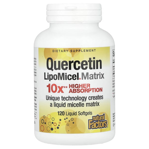 Natural Factors, Quercetin LipoMicel Matrix，250 毫克，120 粒液體軟膠囊