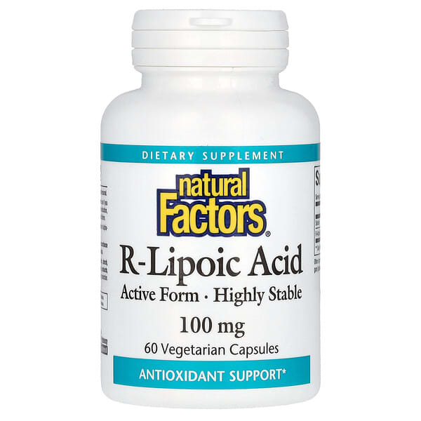 Natural Factors, 右旋硫辛酸，100 毫克，60 粒素食膠囊