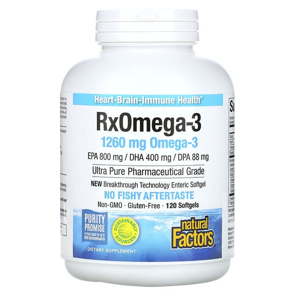 Natural Factors, Rx Omega-3,1,260 毫克,120 粒軟凝膠(每粒軟凝膠 630 毫克)