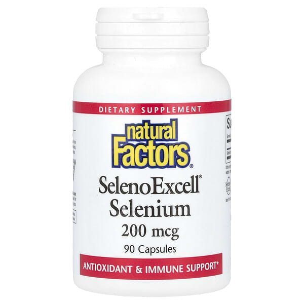Natural Factors, SelenoExcell，硒，200 微克，90 粒膠囊