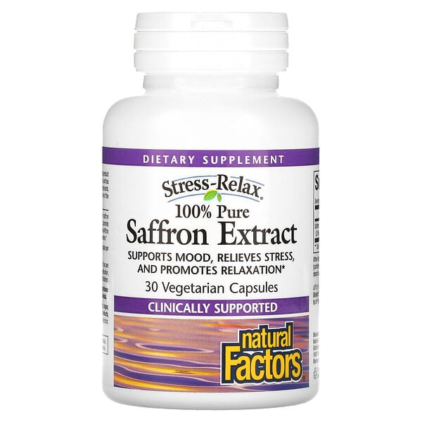 Natural Factors, 舒緩壓力,全天然番紅花提取物,30 粒素食膠囊