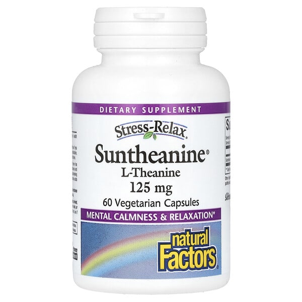 Natural Factors, Stress-Relax，Suntheanine，L-茶氨酸，250 毫克，60 粒素食膠囊（每粒素食膠囊 125 毫克）