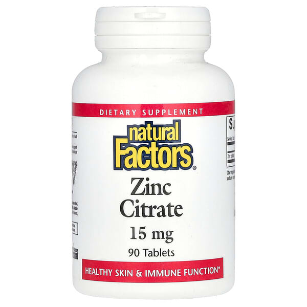 Natural Factors, 檸檬酸鋅，15 毫克，90 片