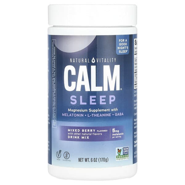 Natural Vitality, CALM® Sleep，鎂補劑混合飲品，混合漿果味，6 盎司（170 克）