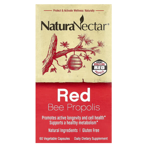 NaturaNectar, 紅蜂膠,60粒素食膠囊