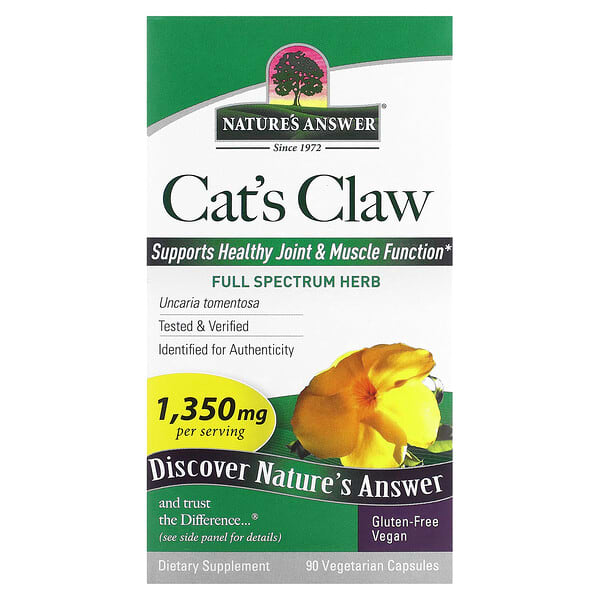 Nature's Answer, 貓爪草，1,350 毫克，90 粒素食膠囊（每粒膠囊 450 毫克）
