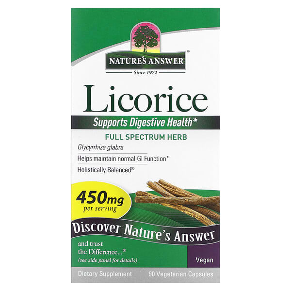 Nature's Answer, 甘草，450 毫克，90 粒素食膠囊