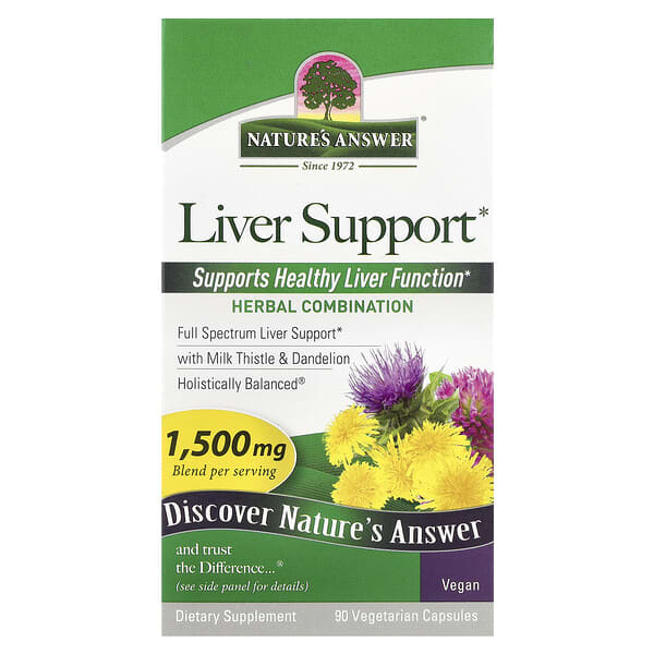 Nature's Answer, 肝臟幫助，1,500 毫克，90 粒素食膠囊（每粒膠囊 500 毫克）