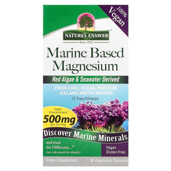 Nature's Answer, 海洋鎂，500 毫克，90 粒素食膠囊（每粒膠囊 250 毫克）
