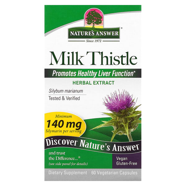 Nature's Answer, 奶薊籽，60 粒素食膠囊
