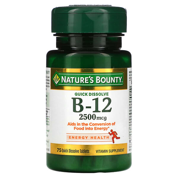 Nature's Bounty, B-12，天然櫻桃味，2,500 微克，75 片即溶片