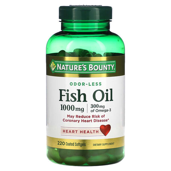 Nature's Bounty, 魚油，1,000 毫克，220 粒包衣軟凝膠