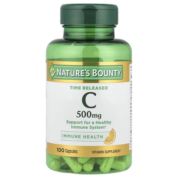 Nature's Bounty, 緩釋維生素 C，500 毫克，100 粒膠囊