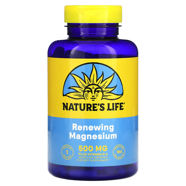 Nature's Life, 煥活鎂，500 毫克，180 粒素食膠囊