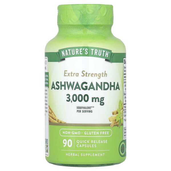 Nature's Truth, Ashwagandha, Extra Strength, 3,000 mg, 90 Quick Release Capsules (1,500 mg per Capsule)