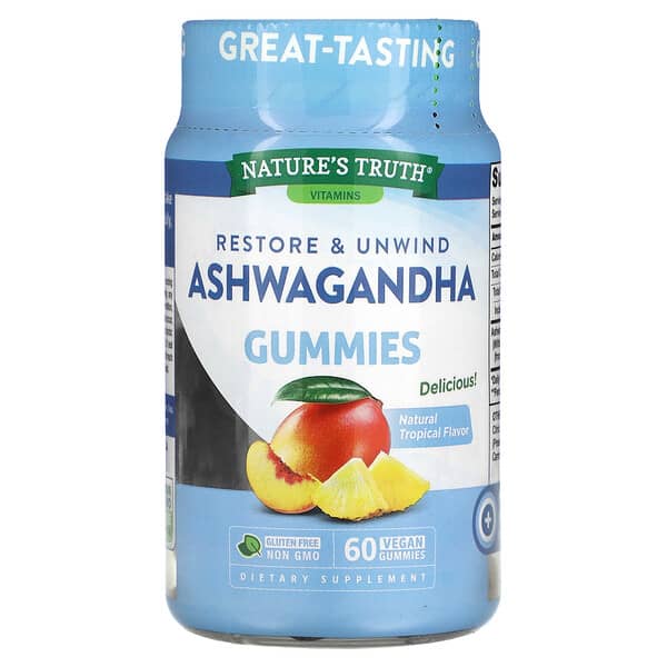 Nature's Truth, 南非醉茄，天然熱帶風味，60 粒全素軟糖