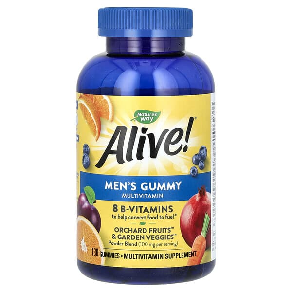 Nature's Way, Alive! 男性多維生素軟糖，水果口味，130 粒