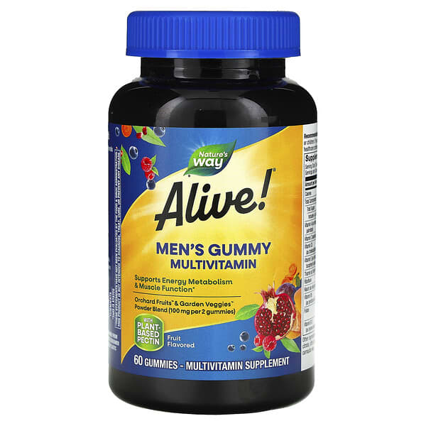 Nature's Way, Alive! 男性完全多維生素軟糖，水果口味，60 粒軟糖